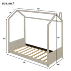Lit cabane pleine grandeur en velours Whisen
