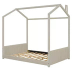 Lit cabane pleine grandeur en velours Whisen