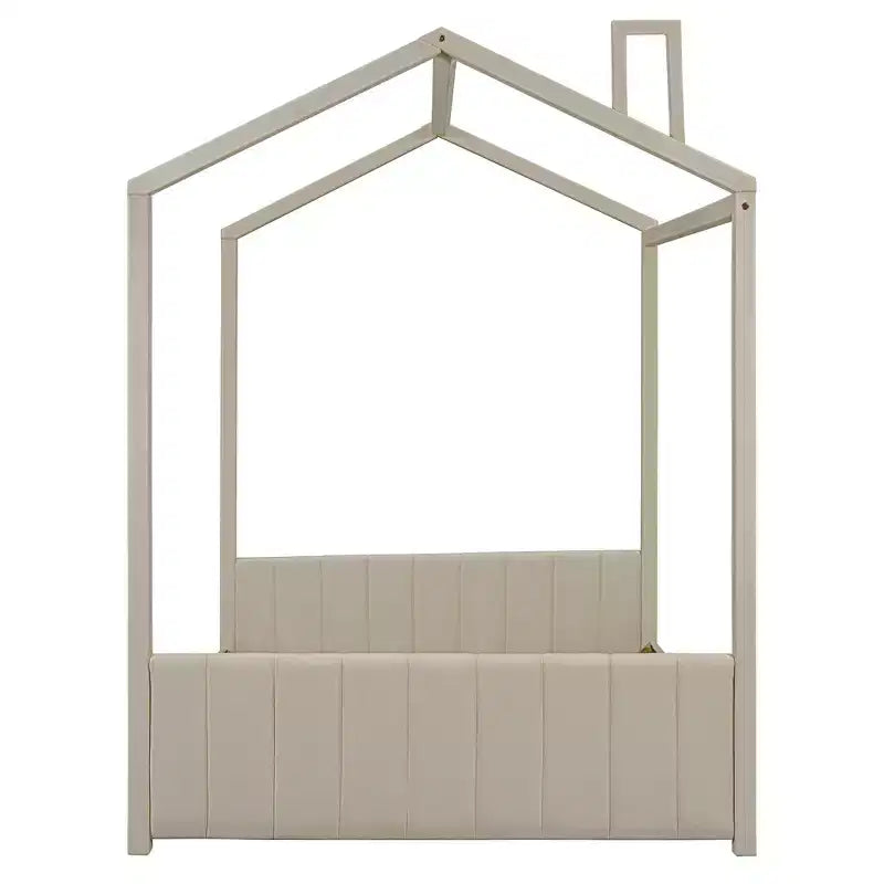 Lit cabane pleine grandeur en velours Whisen