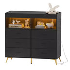 Dresser for Bedroom with 6 Drawers, Baby Changing Table Dresser with Changing Pad