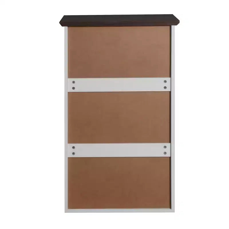 Commode à 5 tiroirs pour chambre, commode de chambre moderne, tiroirs de rangement, unité de rangement de couleur blanche et noyer