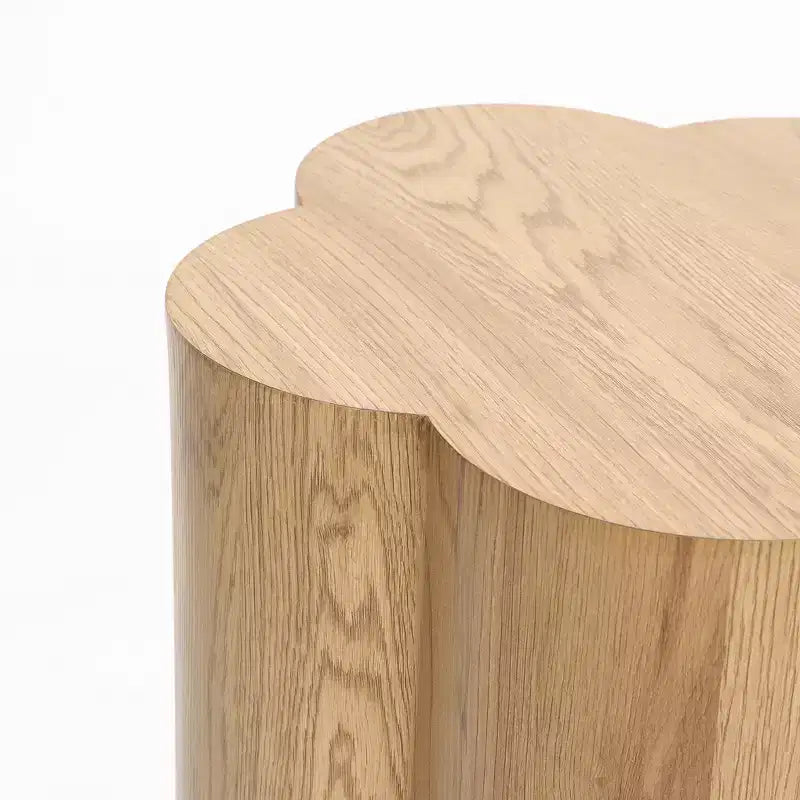 LuxenHome Table d'appoint et de bout ronde de 52 cm en bois manufacturé effet grain de bois marron
