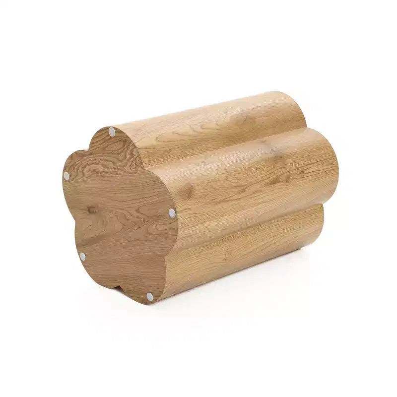 LuxenHome Table d'appoint et de bout ronde de 52 cm en bois manufacturé effet grain de bois marron