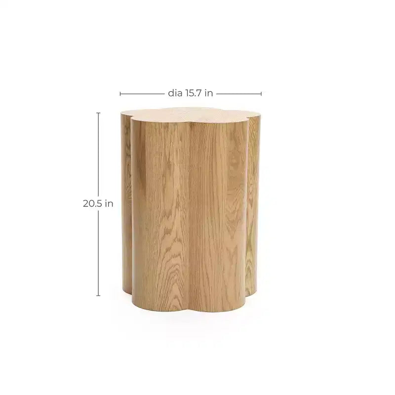 LuxenHome Table d'appoint et de bout ronde de 52 cm en bois manufacturé effet grain de bois marron