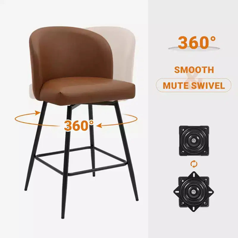 Tabourets de bar pivotants Vatros, hauteur comptoir, lot de 2