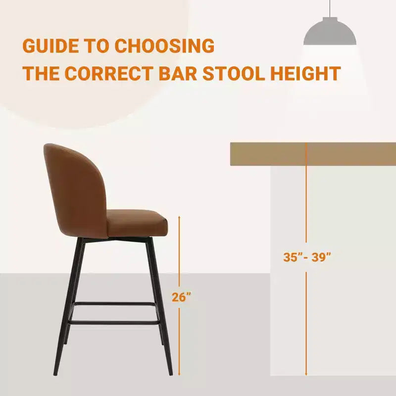 Tabourets de bar pivotants Vatros, hauteur comptoir, lot de 2