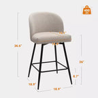 Tabourets de bar pivotants Vatros, hauteur comptoir, lot de 2