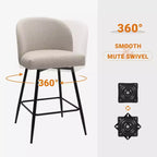 Tabourets de bar pivotants Vatros, hauteur comptoir, lot de 2