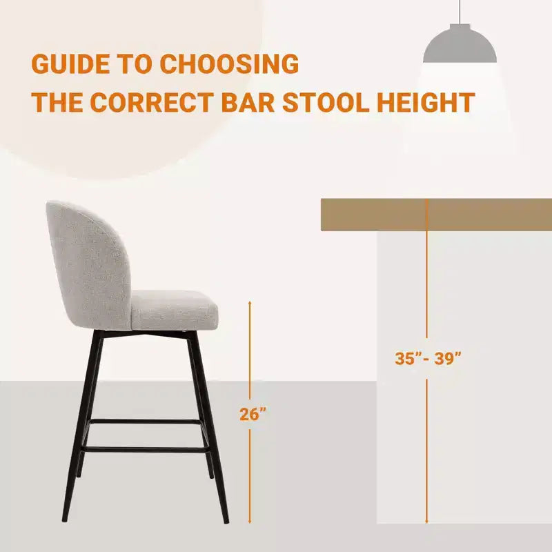 Tabourets de bar pivotants Vatros, hauteur comptoir, lot de 2