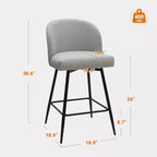 Tabourets de bar pivotants Vatros, hauteur comptoir, lot de 2