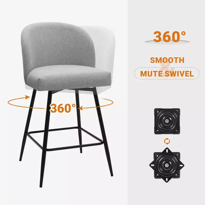 Tabourets de bar pivotants Vatros, hauteur comptoir, lot de 2