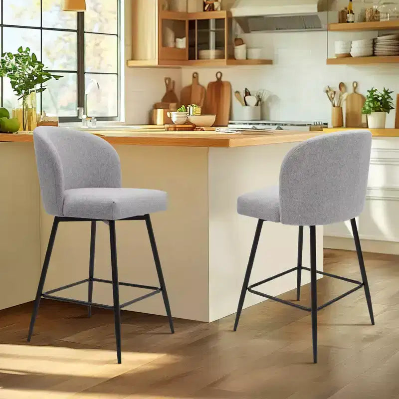 Tabourets de bar pivotants Vatros, hauteur comptoir, lot de 2