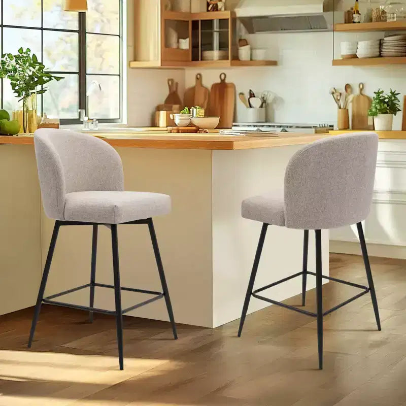 Tabourets de bar pivotants Vatros, hauteur comptoir, lot de 2