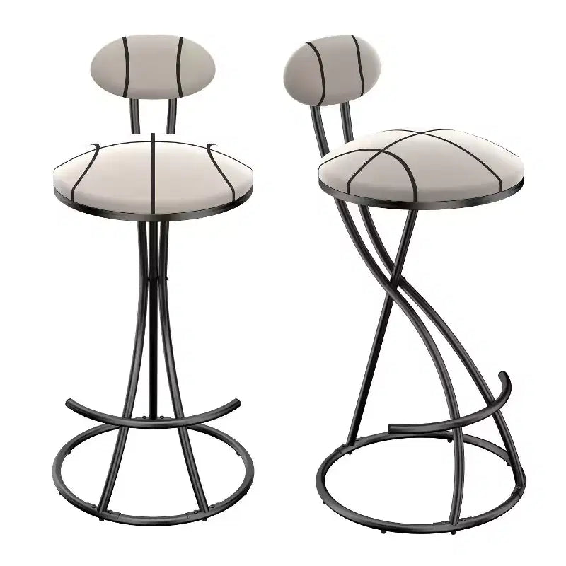 Tabourets de bar ronds Vatros, chaises de comptoir modernes rembourrées en velours pour salle à manger