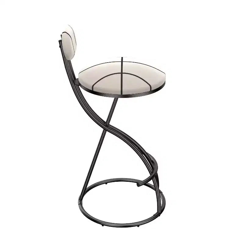 Tabourets de bar ronds Vatros, chaises de comptoir modernes rembourrées en velours pour salle à manger