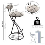Tabourets de bar ronds Vatros, chaises de comptoir modernes rembourrées en velours pour salle à manger