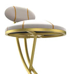 Tabourets de bar ronds Vatros, chaises de comptoir modernes rembourrées en velours pour salle à manger