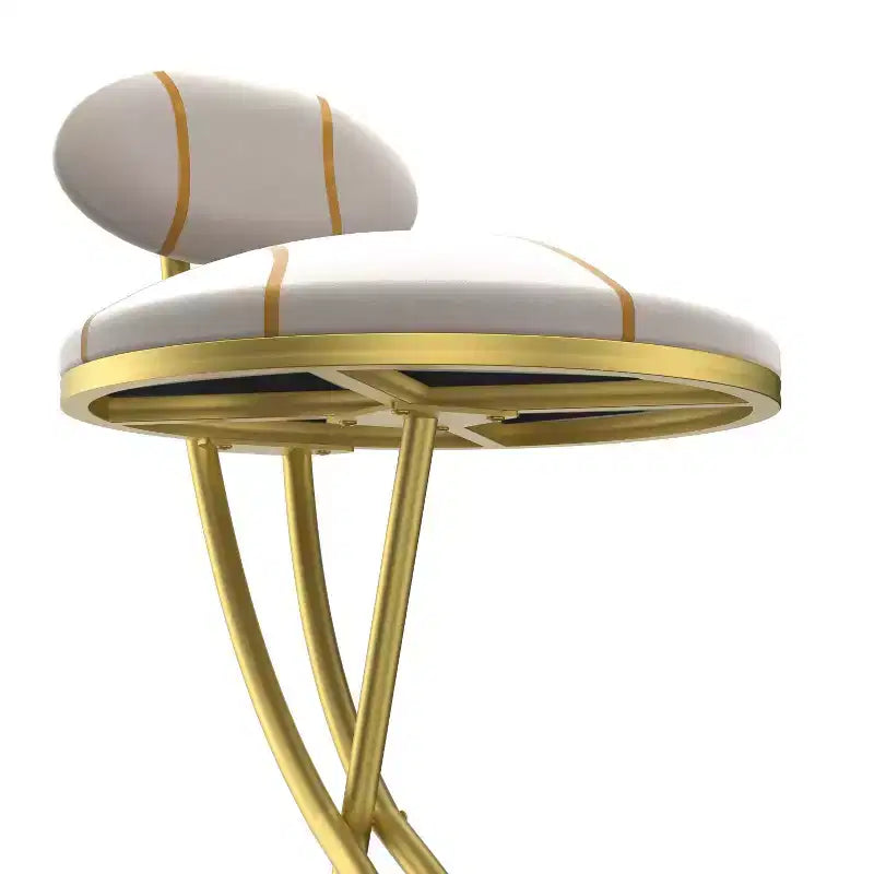 Tabourets de bar ronds Vatros, chaises de comptoir modernes rembourrées en velours pour salle à manger