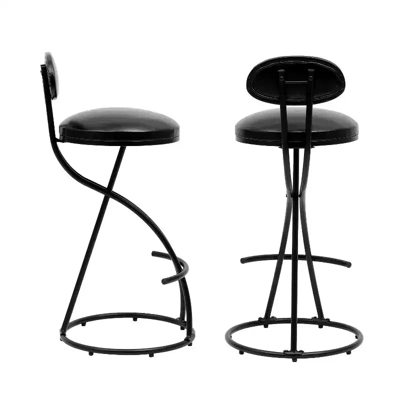 Tabourets de bar ronds Vatros, chaises de comptoir modernes rembourrées en velours pour salle à manger