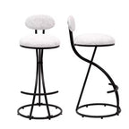 Tabourets de bar ronds Vatros, chaises de comptoir modernes rembourrées en velours pour salle à manger