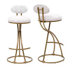 Tabourets de bar ronds Vatros, chaises de comptoir modernes rembourrées en velours pour salle à manger