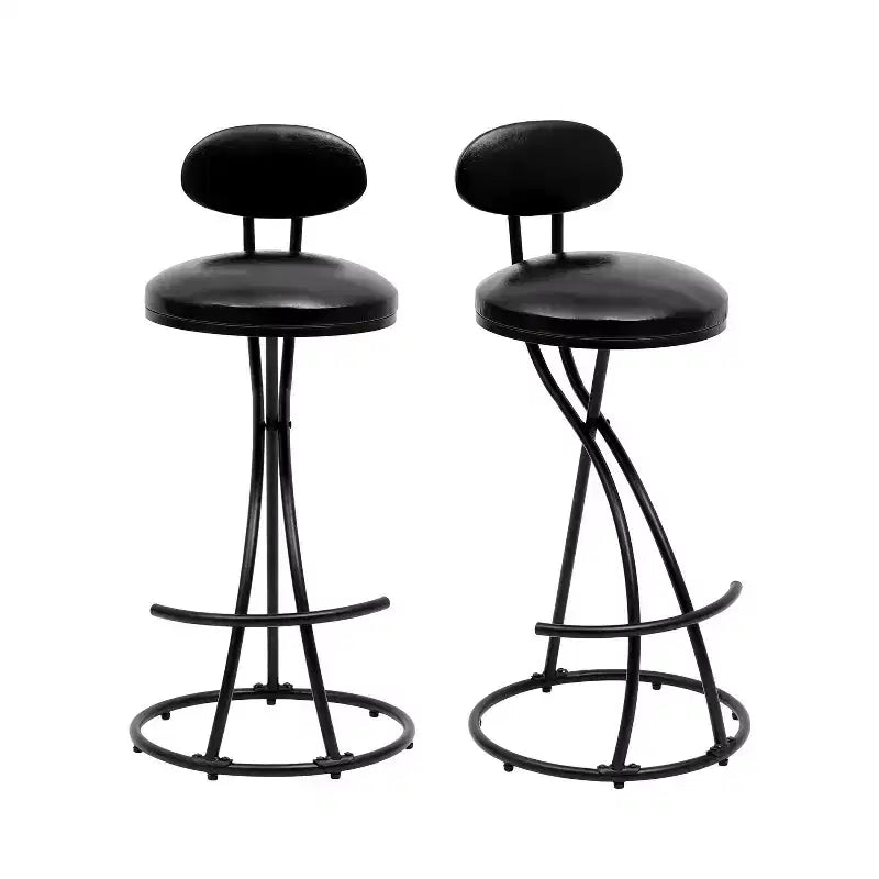 Tabourets de bar ronds Vatros, chaises de comptoir modernes rembourrées en velours pour salle à manger