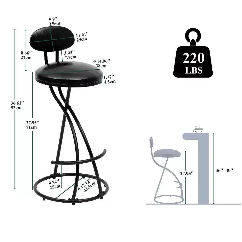 Tabourets de bar ronds Vatros, chaises de comptoir modernes rembourrées en velours pour salle à manger