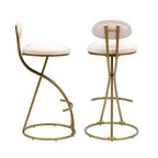 Tabourets de bar ronds Vatros, chaises de comptoir modernes rembourrées en velours pour salle à manger