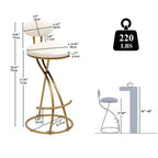 Tabourets de bar ronds Vatros, chaises de comptoir modernes rembourrées en velours pour salle à manger