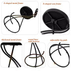 Tabourets de bar ronds Vatros, chaises de comptoir modernes rembourrées en velours pour salle à manger