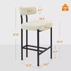 Tabourets de bar ronds Vatros, chaises de comptoir modernes rembourrées en velours pour salle à manger