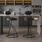 Tabourets de bar ronds Vatros, chaises de comptoir modernes rembourrées en velours pour salle à manger