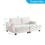 Canapé modulable convertible 3 places Mjkone en velours côtelé moderne pour salon