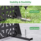 72 H47W Jardinière noire en métal Dovelina avec treillis brise-vue pour patio de café, jardin et balcons