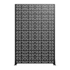 72 H47W Jardinière noire en métal Dovelina avec treillis brise-vue pour patio de café, jardin et balcons