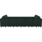 Grand canapé sectionnel modulaire Belffin 15 places avec rangement, canapé-lit sectionnel en velours côtelé, grand canapé modulaire convertible pour salon