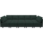 Grand canapé sectionnel modulaire Belffin 15 places avec rangement, canapé-lit sectionnel en velours côtelé, grand canapé modulaire convertible pour salon