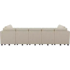 Grand canapé sectionnel modulaire Belffin 15 places avec rangement, canapé-lit sectionnel en velours côtelé, grand canapé modulaire convertible pour salon