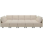 Grand canapé sectionnel modulaire Belffin 15 places avec rangement, canapé-lit sectionnel en velours côtelé, grand canapé modulaire convertible pour salon