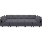 Grand canapé sectionnel modulaire Belffin 15 places avec rangement, canapé-lit sectionnel en velours côtelé, grand canapé modulaire convertible pour salon
