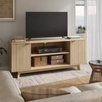 EROMMY Tv Cabinet With 2 Doors And Open Shelves