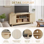 Meuble TV EROMMY avec 2 portes et étagères ouvertes