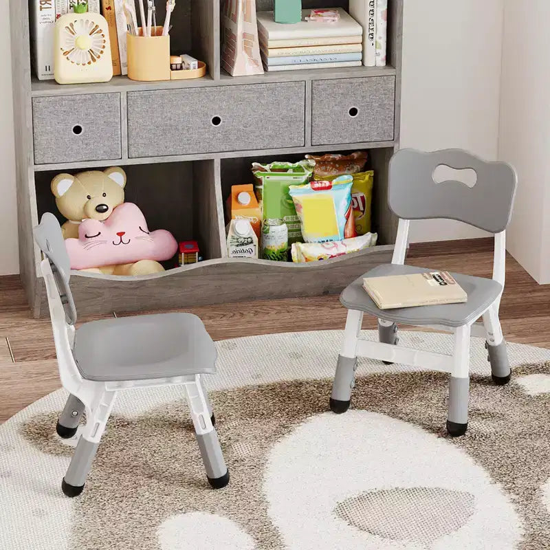 Chaises pour enfants réglables en hauteur sur 3 niveaux - Chaises en plastique pour tout-petits avec patins antidérapants pour les enfants de 2 à 12 ans