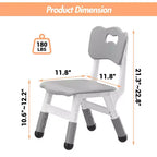 Chaises pour enfants réglables en hauteur sur 3 niveaux - Chaises en plastique pour tout-petits avec patins antidérapants pour les enfants de 2 à 12 ans