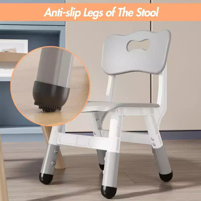Chaises pour enfants réglables en hauteur sur 3 niveaux - Chaises en plastique pour tout-petits avec patins antidérapants pour les enfants de 2 à 12 ans