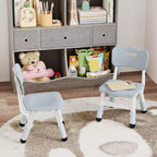 Chaises pour enfants réglables en hauteur sur 3 niveaux - Chaises en plastique pour tout-petits avec patins antidérapants pour les enfants de 2 à 12 ans