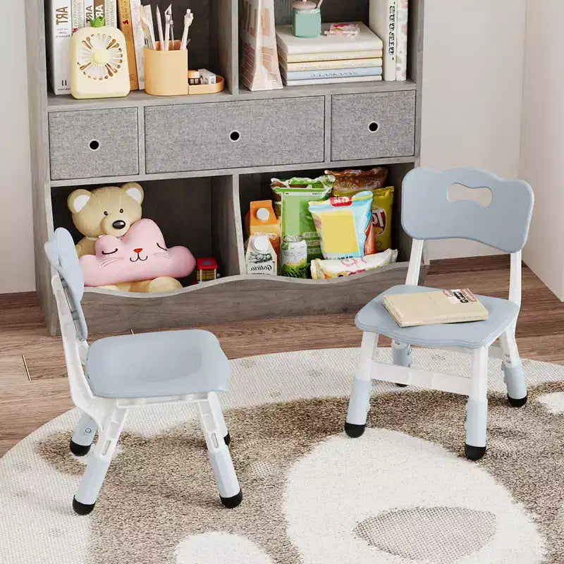 Chaises pour enfants réglables en hauteur sur 3 niveaux - Chaises en plastique pour tout-petits avec patins antidérapants pour les enfants de 2 à 12 ans