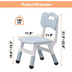 Chaises pour enfants réglables en hauteur sur 3 niveaux - Chaises en plastique pour tout-petits avec patins antidérapants pour les enfants de 2 à 12 ans