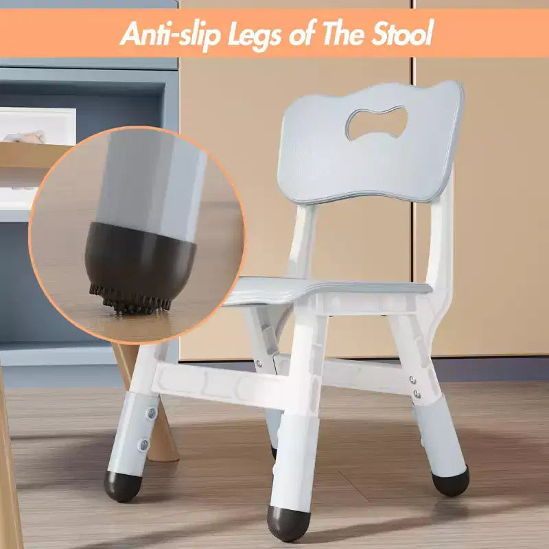Chaises pour enfants réglables en hauteur sur 3 niveaux - Chaises en plastique pour tout-petits avec patins antidérapants pour les enfants de 2 à 12 ans