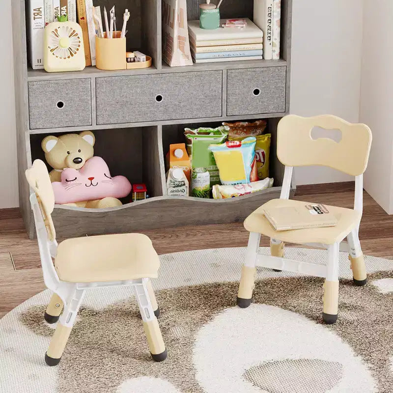 Chaises pour enfants réglables en hauteur sur 3 niveaux - Chaises en plastique pour tout-petits avec patins antidérapants pour les enfants de 2 à 12 ans